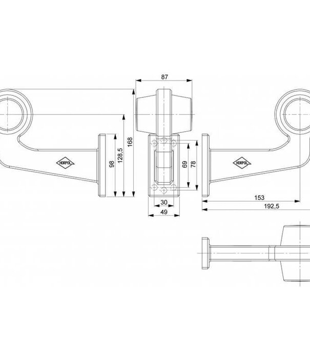 gauche | lampe suspendue DEL | tige inclinée & lentille mate | 12-24v | MB-1021RA