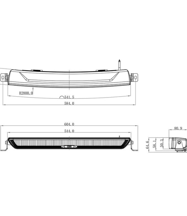 Barre LED Vulcan 290, feux de jour à lueur bicolore. 9-36 V / 29,1 cm / 4900 lm | LD8-5449