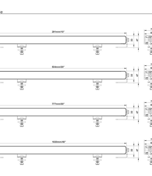 Barre LED Vulcan 1020 feu de jour à lueur bicolore. 9-36v / 102cm / 19,400lm | LD8-220194