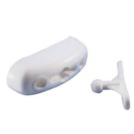 Deurvanger kunststof uitvoering 2delig met kogelkop wit