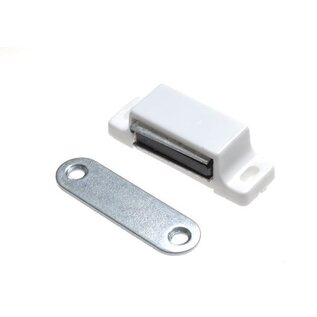 Magneet snapper wit met slotplaat á 2 st