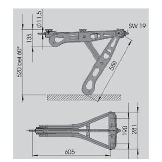 AL-KO Uitdraaisteun standaard 1250 kg lang