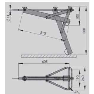 AL-KO Uitdraaisteun standaard 800 kg kort