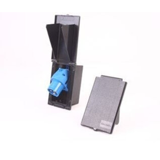 Inbouwstekkerdoos CEE langwerpig zwart