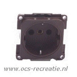 Presto inbouw stopcontact + isolatiedoos bruin