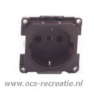 Presto inbouw stopcontact + isolatiedoos bruin