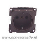 Presto inbouw stopcontact + isolatiedoos bruin