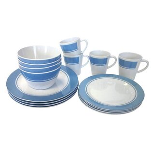 Bo-camp Servies 16-dlg melamine blauw