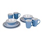 Bo-camp Servies 16-dlg 2-tone blauw melamine
