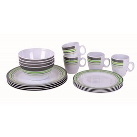 Bo-Garden Servies 16-dlg grijs/groen melamine