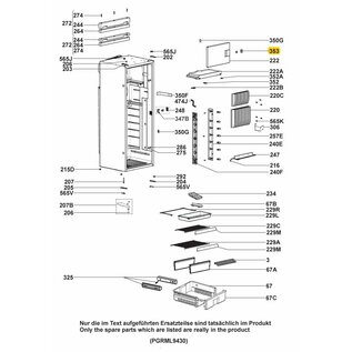 Dometic behuizing slot RML 9430, 9431, 9435 + RMLT 9435
