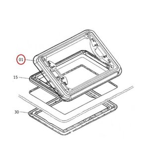 Dometic Heki 1 Glas + Montagedelen.