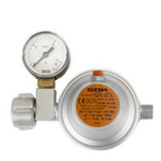 GOK Gasdrukregelaar met afblaasbeveiliging en manometer