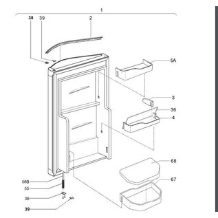 Dometic Deurvak midden 4+7 serie / 368 mm