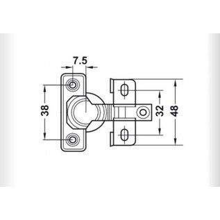 Häfele kastscharnier metaal
