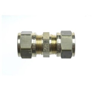 Knelkoppeling recht messing