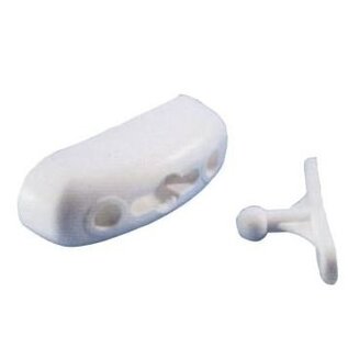 Deurvanger kunststof uitvoering 2delig met kogelkop wit