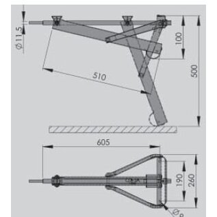 AL-KO Uitdraaisteun standaard 800 kg kort