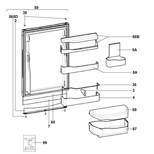 Dometic Deurvak grijs Serie 6 + 7