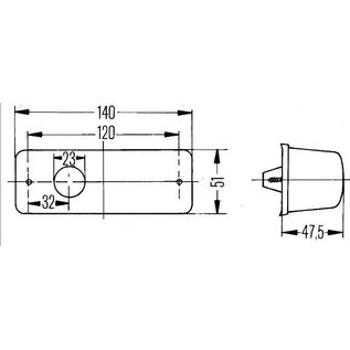 Hella Breedtelicht rechthoek linker uitvoering
