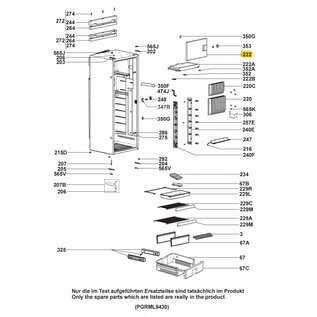 Dometic Deur Vrieskompartiment RML 9 Serie