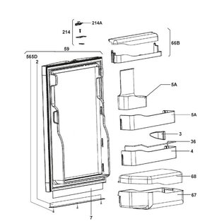 Dometic Deurvak midden 4+7 serie / 368 mm