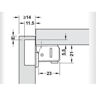 Häfele Kastscharnier metaal kort