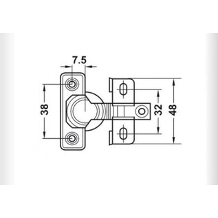 Häfele Kastscharnier metaal kort