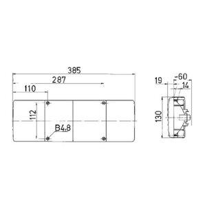 Jokon Achterlicht inbouw 4 -vaks met mistlamp
