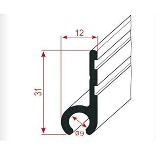 Tentlijst Zilver incl. ø 9mm kraal