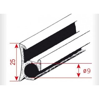 Tentlijst Zilver incl. ø 7mm kraal.