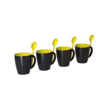 Gimex  Yellow Beker met lepel 4st