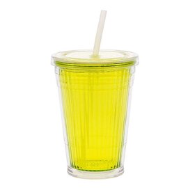 Gimex Drinkbeker met rietje. Kleur Lime