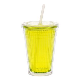 Gimex Drinkbeker met rietje. Kleur  Lime