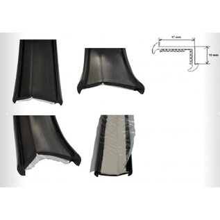 Onderlegrubber zwart 27mm per meter