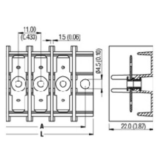 Massa verdeelstuk 3-polig 18 aansluitingen (4x)