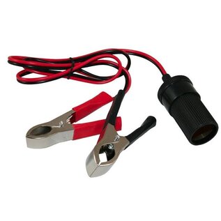 12 volt adapter UNI --> 2 x krokodillenbekjes