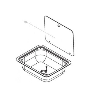 Dometic Dometic Glasplaat Spoelbak CE99