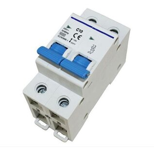 Dubbelpolige zekeringsautomaat 10 amp of 16 amp