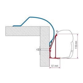 Fiamma Fiamma adapter F45 Arca 1 beugel 400 cm
