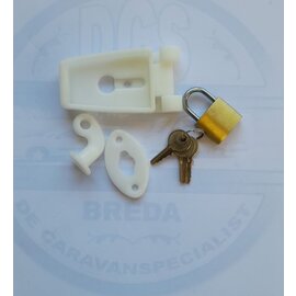 Disselbak slotje M. messing hangsl. + 2sl