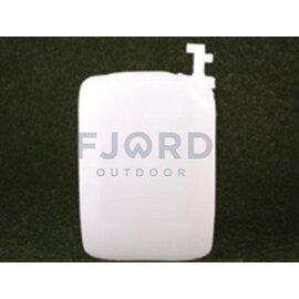 Witte transparante watertank met aftapkraan