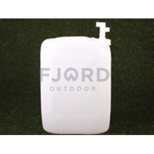 Witte transparante watertank met aftapkraan