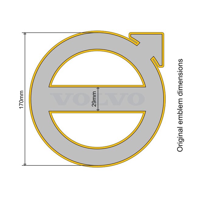 Volvo Logo Iluminado 17 cm Dual Color