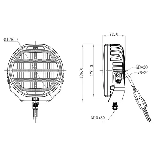 OZZ OZZ XR2 LED Driving light 7" | 88103