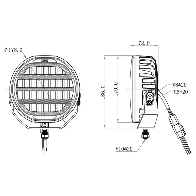 OZZ XR2 LED Driving light 7" | White/Round | 5800 lumens | 88104