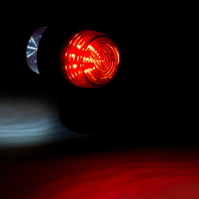 LED Dark hanglamp R-W links, schuine steel, 12/24v, 50cm kabel