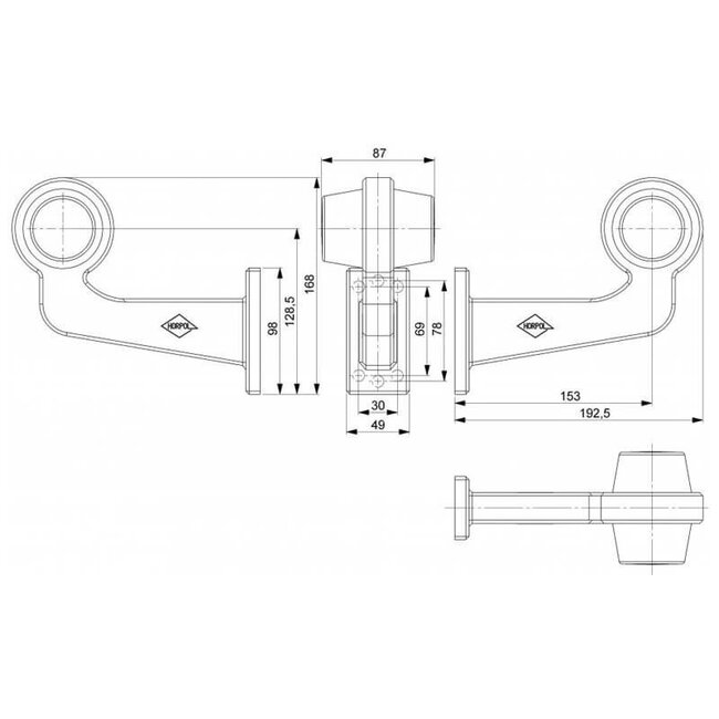 right | LED pendant lamp | right angle stem | matte lens | 12-24v | MB-1022RA