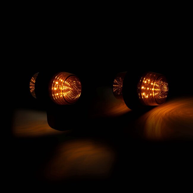 Lámpara colgante LED Dark ámbar, vástago acodado, 12/24v, cable de 50cm