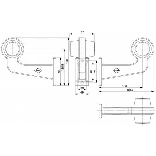 Rechts | LED-Pendelleuchte abgewinkelter Schaft | matte Linse | 12-24v | MB-1022RW